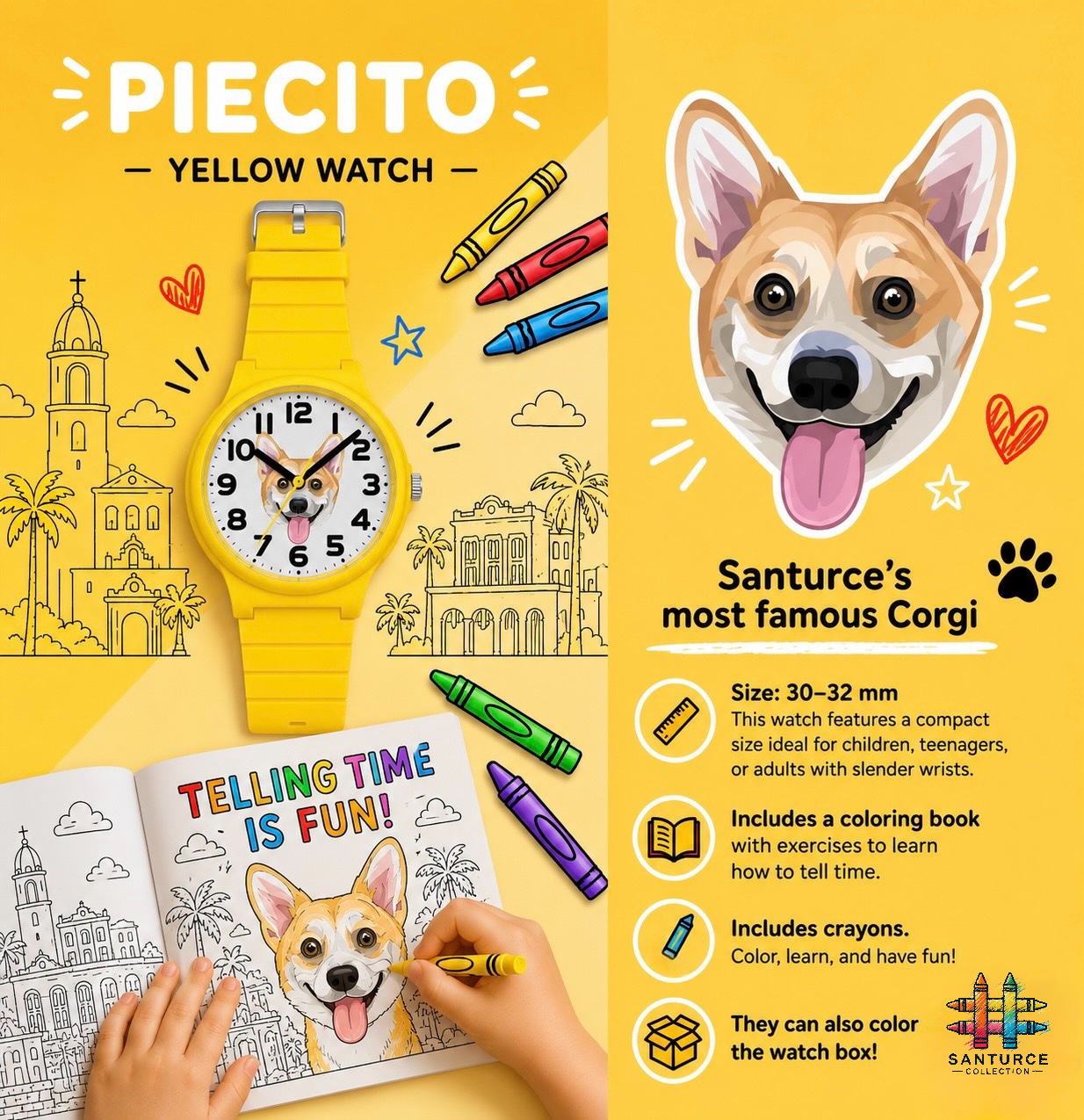 El Piecito™ Amarillo — Kids' Watch (32–34mm)