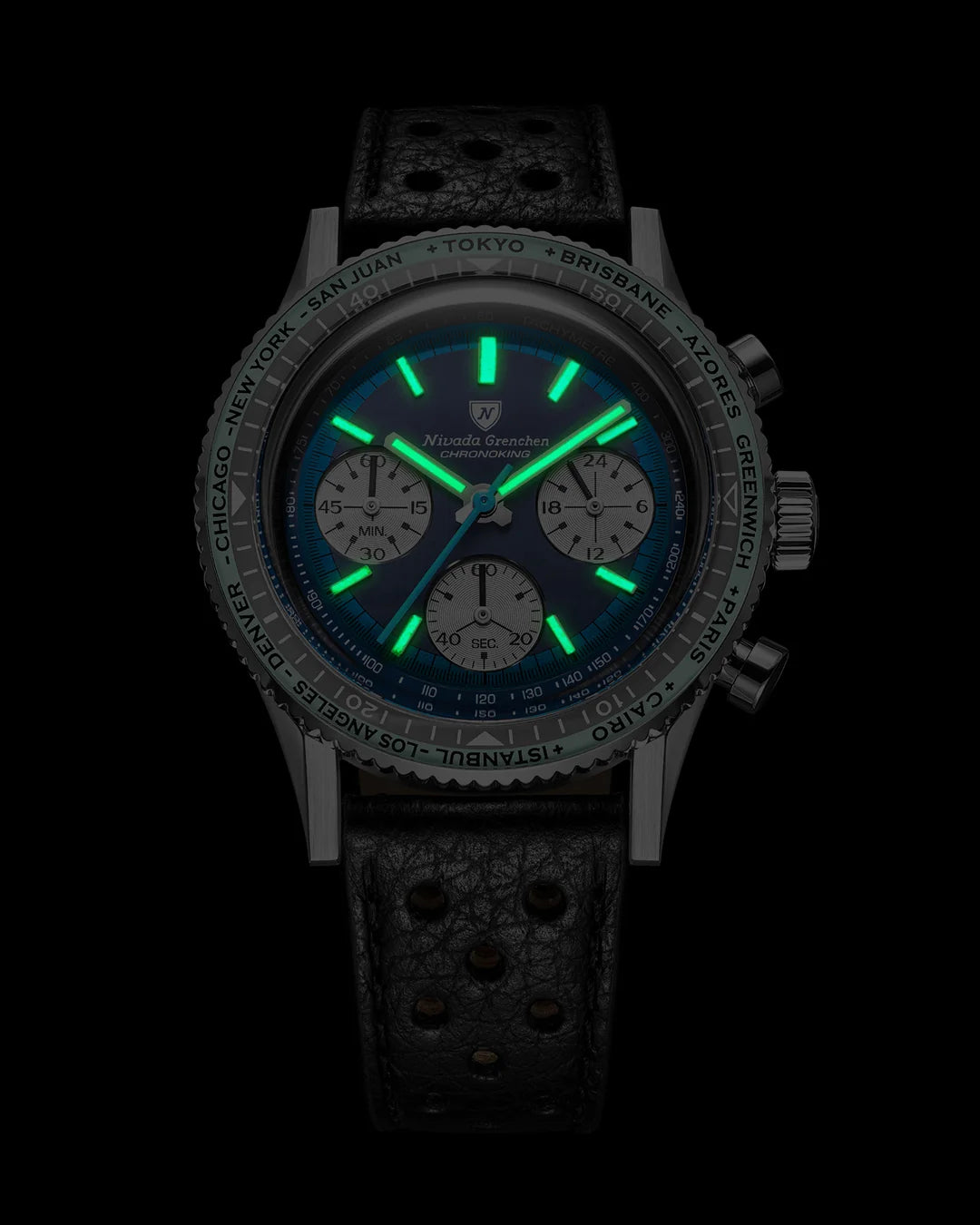 Nivada Grenchen Chronoking Racing Blue Lagoon
